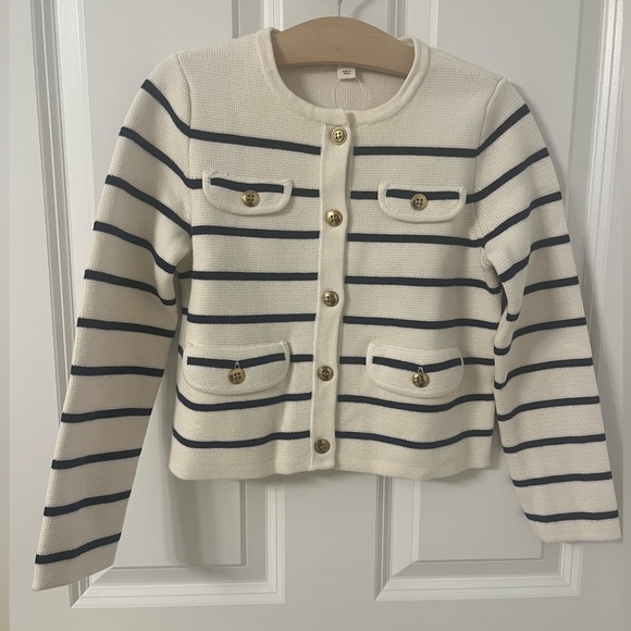 J. Crew NWT girl’s Emilie Sweater Lady Jacket in Sailor Stripe Multi - Picture 4 of 6